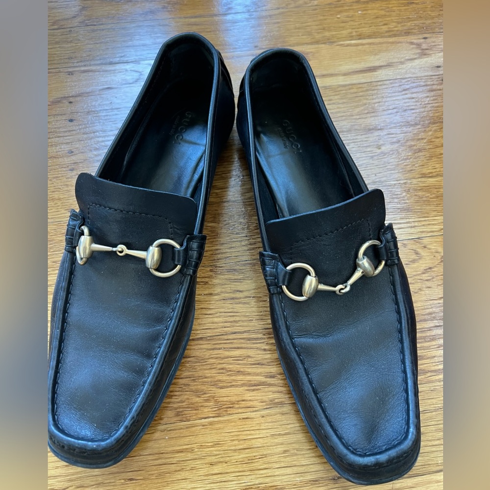 Gucci Horsebit Black Leather Loafers